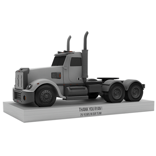 3D printed truck on base